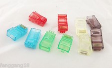 50x RJ45 Network Cable Modular Plug Ethernet CAT5 8P8C Connector End Multi-color
