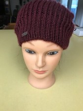 Krochet Kids Beanie Maroon Slouchy Hat Ladies Crochet Knit Hand Made