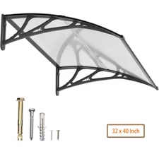 32"x40" Window Awning UV Rain Cover Front Door Canopy Exterior Awnings For Patio