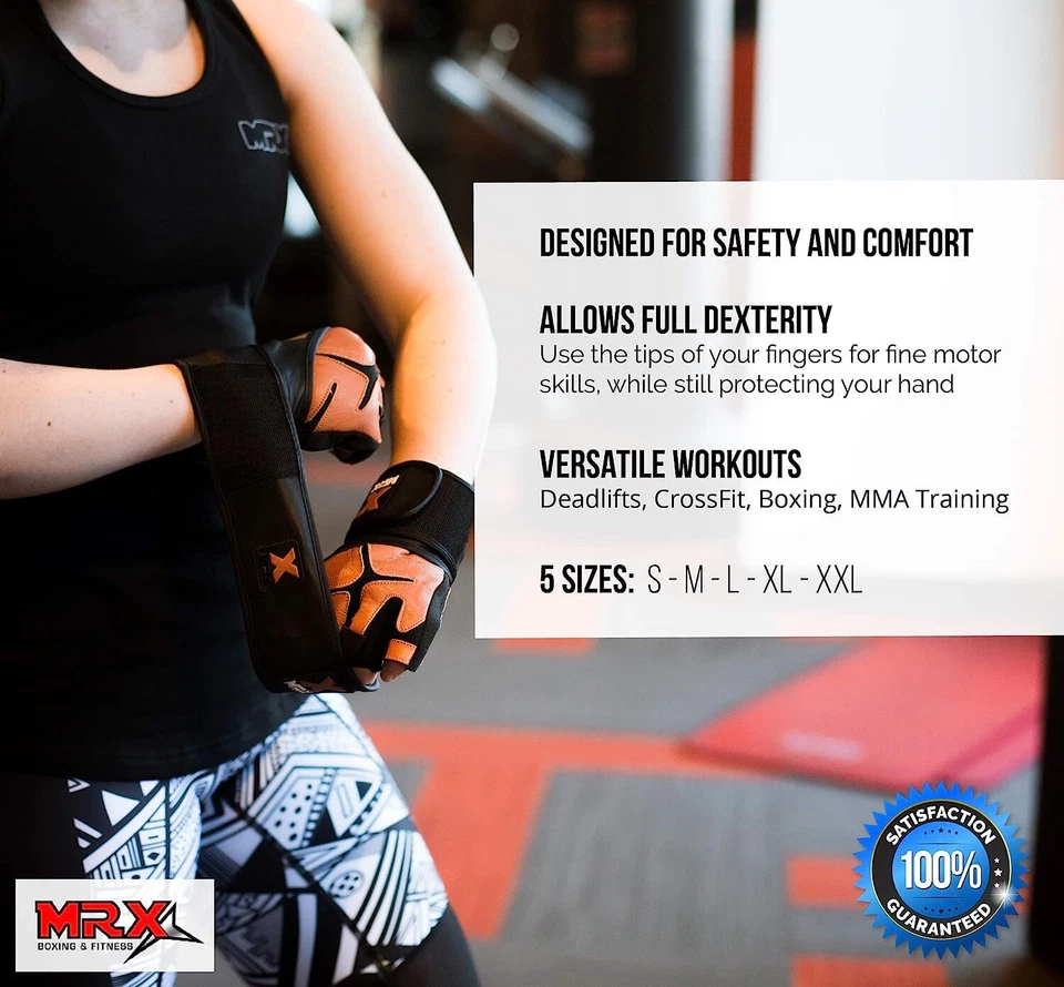 Guantes de Levantamiento de Pesas Nivel Profesional con Correa de Muñeca de 18 Pulgadas de Largo Gimnasio Entrenamiento Foto 3 de 4