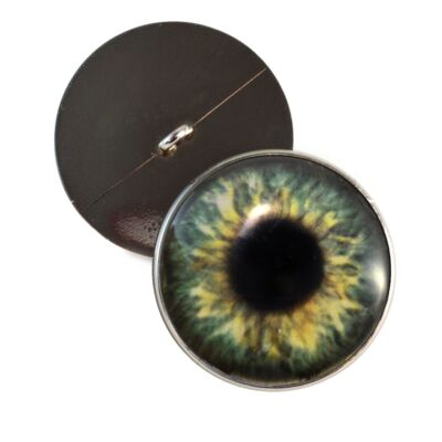 Pair Olive Green Human Doll Half Sphere Sew-On Glass Eyes Taxidermy Jewelry Art