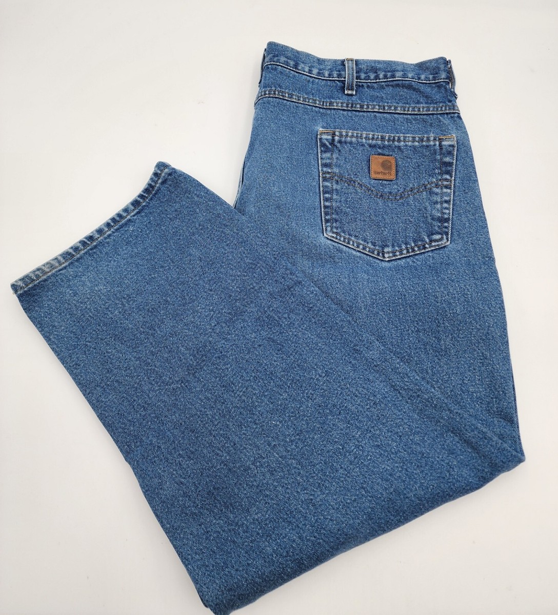 Carhartt B160 DST Relaxed Fit Blue Denim Work Wear Jeans Mens Size 42x30