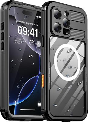 For iPhone 16 Pro Max Plus Magnetic Shockproof Cover MagSafe IP68Waterproof Case
