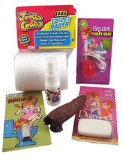 BATHROOM PRANK KIT - Toilet Paper Fake Crap Turd Dirty Liquid Ass Joke Gag Prank