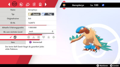 Shiny Aeropteryx 6IV | LVL 100 | Pokemon Schwert / Schild / Sword / Shield