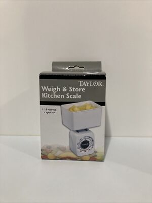 Taylor Weigh & Store Kitchen Scale - 16-ounce Capacity Easy to Read Front Scale