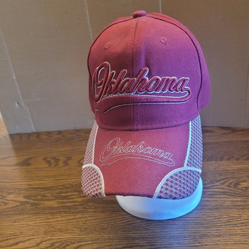Oklahoma sooners Embroidered Maroon 100% Acrylic Strapback Ball Cap One Size - Picture 2 of 9