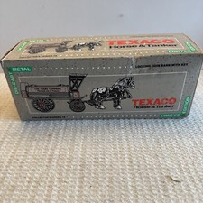 1991 ERTL Texaco Horse and Tanker Die Cast Metal Coin Bank NIB Stock 9390VP