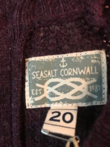Seasalt Dicken jumper, aubergine,size 20, deluxe 100%lambswoolraglan sleeves rib - Picture 6 of 8