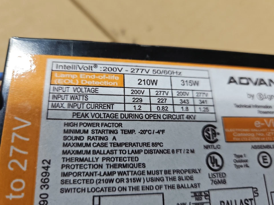 IZTMH210315RLF PHILIPS ADVANCE SIGNIFY 07357 IZTMH-210-315-R-LF 200V - 277V NEW - Image 4 of 4