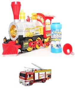 Fire Engine Truck ,Train Bubble Machine Blower with Solution smoke