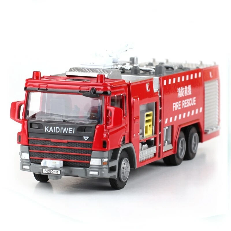 Alloy Diecast 1:50 Water Cannon Fire Truck Model 360° Rotate Fire Rescue Kid Toy - Image 4 of 4
