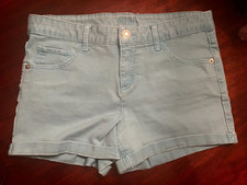 Girl's Justice Turquoise Blue cuffed shorts size 16 plus