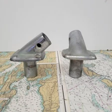 Vintage 1966 Chris Craft  Chrome Plated Bronze Angled Stanchion/Rail Bases