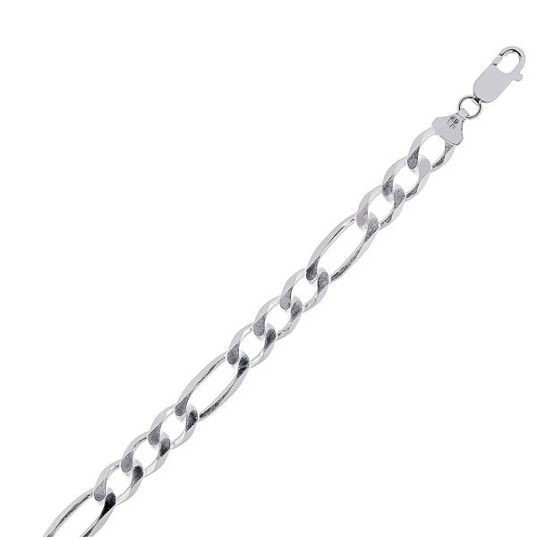 Cadena/collar de plata esterlina Figaro con eslabones 24" 8,8 mm 40 gramos FIG250