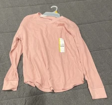 Time and Tru Women's Long Sleeve Thermal T-Shirt Pink Size Large ( 10-12) NWT