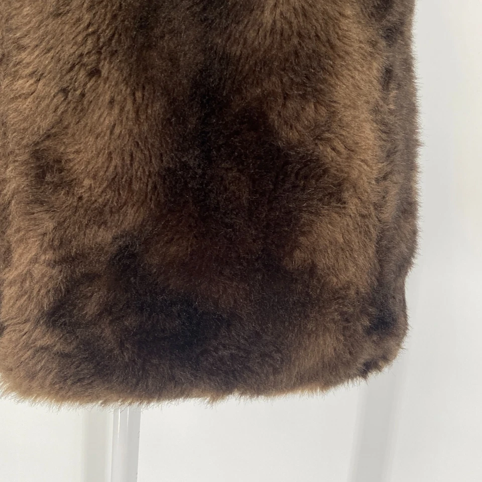 Sanctuary Anthropologie Vest Women's Size Small Brown Faux Fur Lined Sleeveless - Image 3 of 4