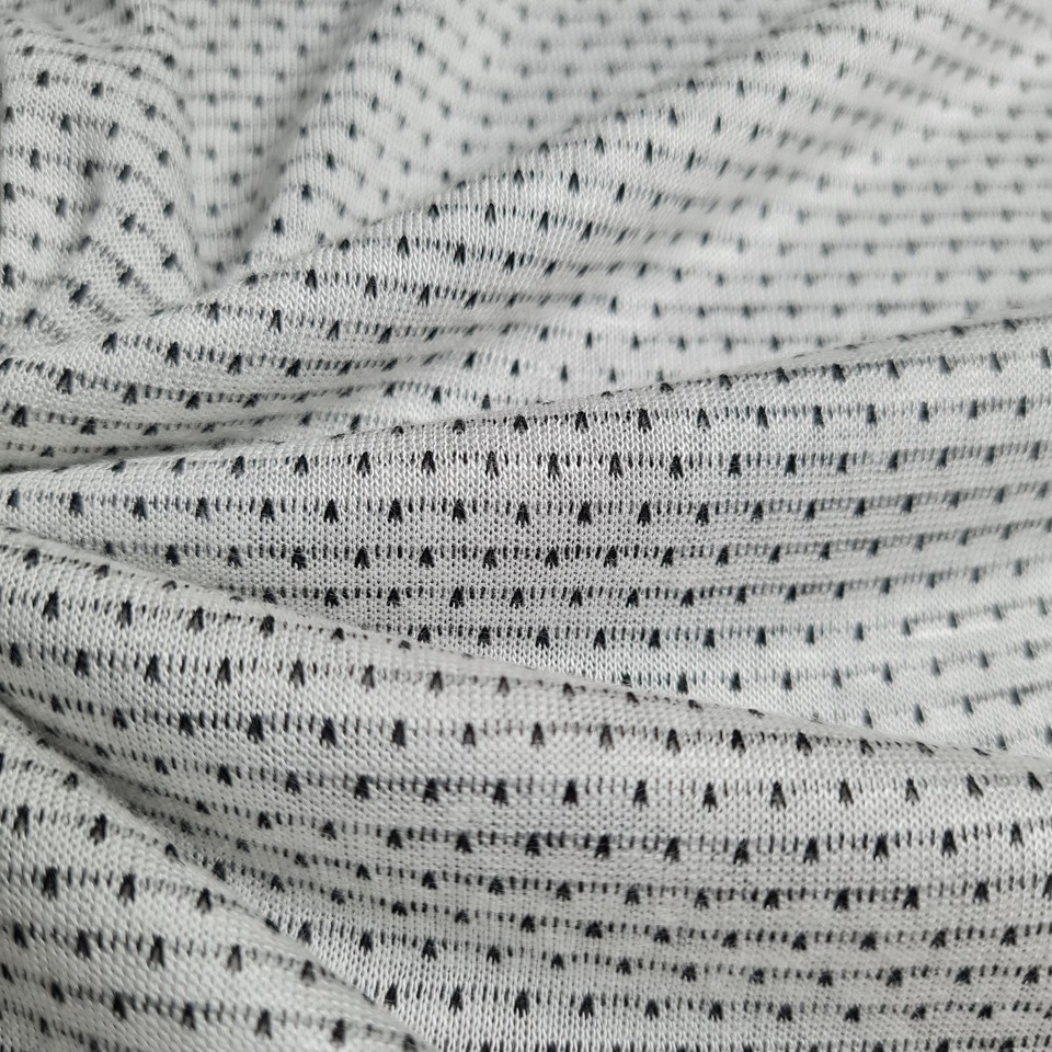 Thin Viscose Knit Jersey Fabric Black Mini Spotted Grey And White 2Way