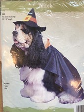 Pet Dog Costume Witch Cape and Hat Small 10"-12"