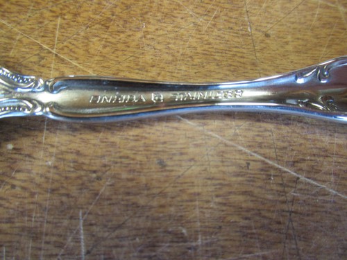 Oneida Stainless MICHELANGELO Glossy Cube Mark Soup Spoon 1 ea 12 available - Picture 3 of 3