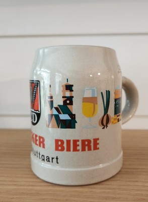Vintage Dinkelacker Biere Aus Stuttgart Beer Mug Stein Made In Germany .3 liter
