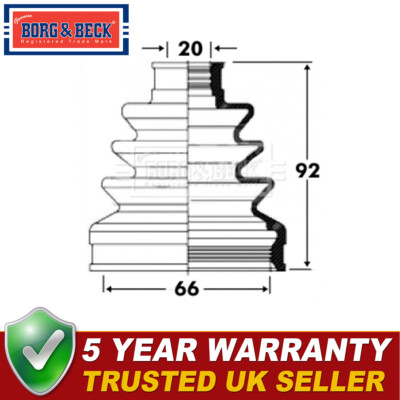 Borg & Beck Front Inner CV Joint Boot Set Fits Jazz Civic 1.2 1.3 1.4 1.6