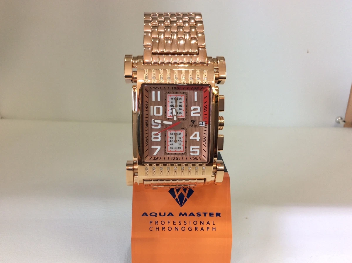 Aqua master clearance rose gold watch