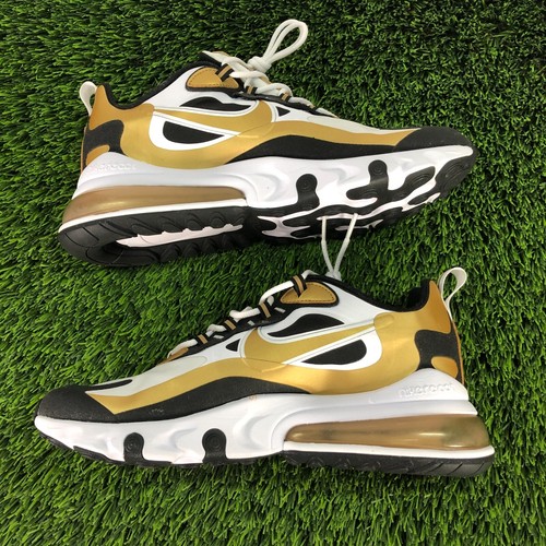 Nike Air Max 270 React Men's Shoes Metallic Gold Black CW7298-100 Size 9.5 - Picture 8 of 9