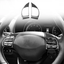 For Hyundai Kona N 18-23 Real Carbon Fiber Dashboard Steering Button Panel Cover