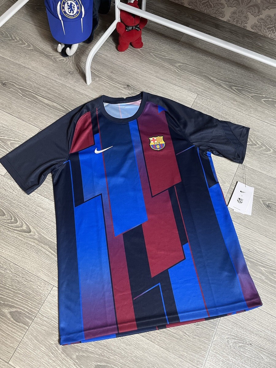 Nike Barcelona Soccer Pre-Match Shirt/Jersey Red & Blue 2022