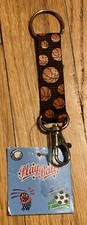 Keychain- Basketball- Heavy fabric Key Chain Key Fob With Key Ring and Clasp