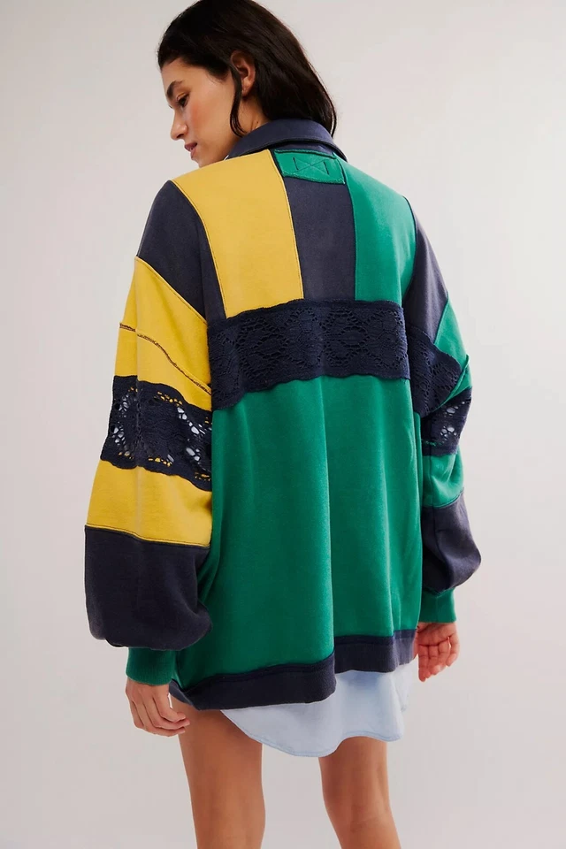 Пуловер поло Free People We The Free American Dream топ в полоску хлопок S 275928 - Изображение 4 из 4