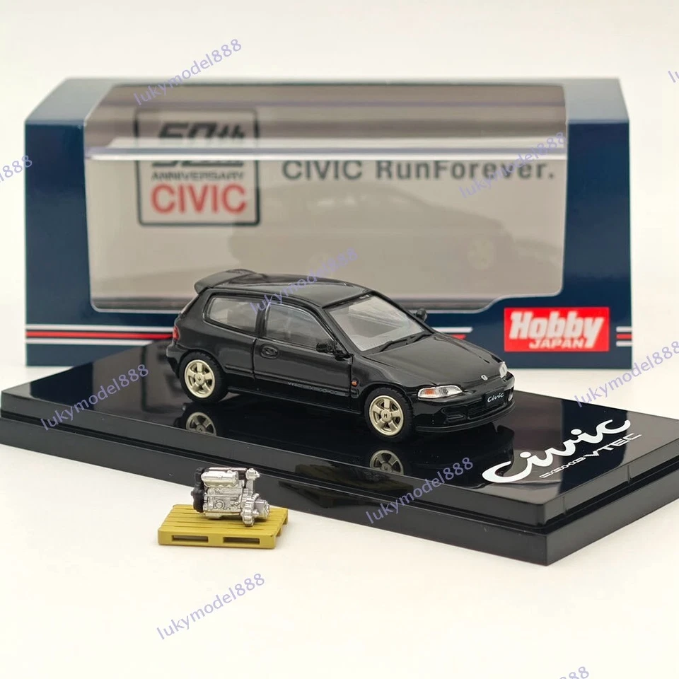 1/64 Hobby Japan EG6 Sir-S With Engine Granada Black HJ641017SBK Diecast Models - Image 3 of 4