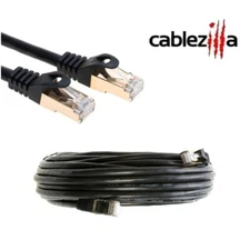 Cat7 S/FTP Ethernet Patch Cable High-Speed 600MHz Black 30-200FT Multi Pack LOT