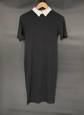 Asos Women Collared Midi Dress 6 Black Wednesday Dark Academia Witchy Whimsigoth