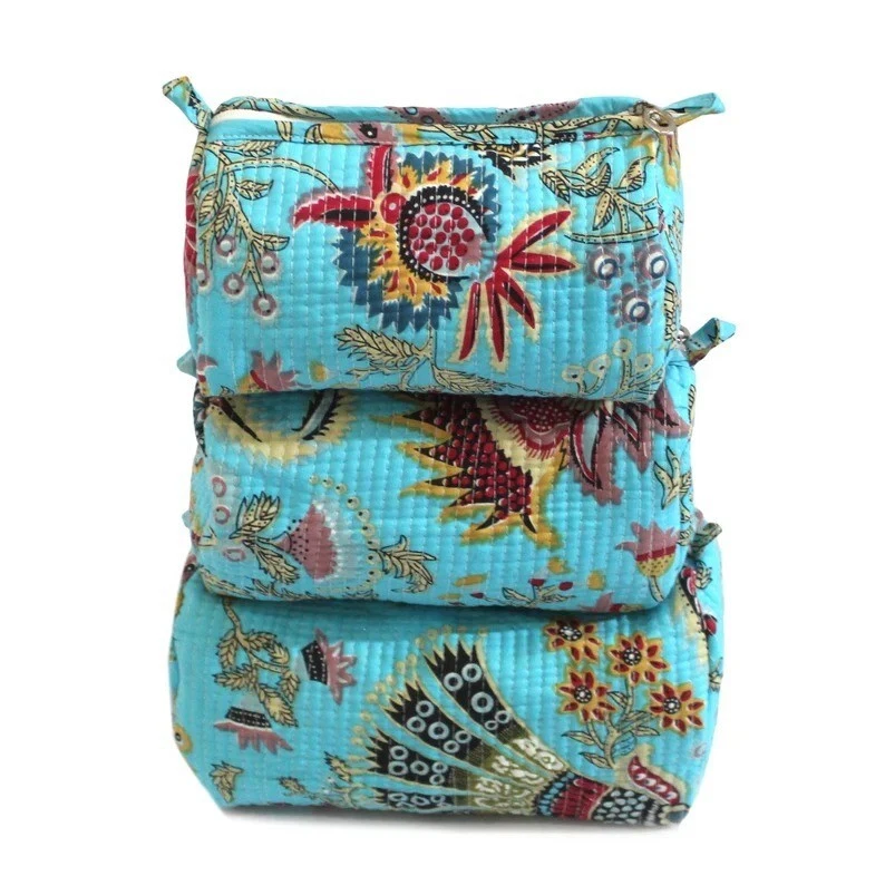 Indian Turquoise Crown Toiletry Bag Unisex Makeup Bags Waterproof 3 Pcs. Sets US