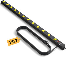 12 Outlet Surge Protector Power Strip with 15ft Cord for Workshops  Garages