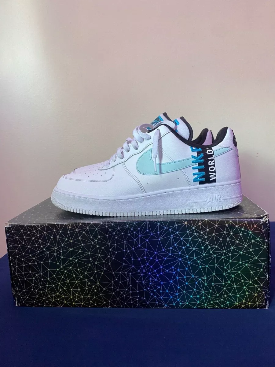  Nike Men's Shoes Air Force 1 '07 LV8 Worldwide Pack - Glacier  Blue CK6924-100 (Numeric_9_Point_5)