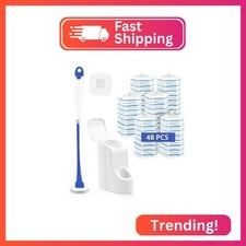 JEHONN Disposable Toilet Brush with 48 Wand Cleaner Refills, Wall Mounted Toilet
