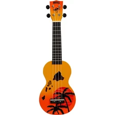 Mahalo Hawaii Islands Soprano Ukulele Orange