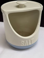Mason Cash BAKEWELL Salt Cellar Pig Blue Cream Stoneware England New