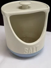 Mason Cash BAKEWELL Salt Cellar Pig Blue Cream Stoneware England New
