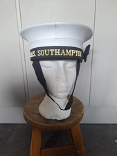 Royal Navy HMS Southampton Ratings Pork Pie Hat and Tally. Size 59 cm - Large
