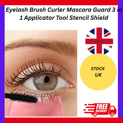 Wimpernbürste Lockenwickler Mascara Schutz 3 in 1 Applikator Werkzeug Schablone Schild Anleitung..