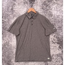 Vuori Strato Tech Polo Shirt Medium Mens Gray Short Sleeve