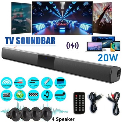 TV Surround Sound Bar Speaker System Wireless BT Subwoofer Home Theater + Remote