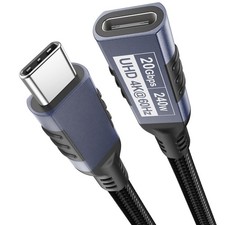 USB C Extension Cable 3ft, USBC Extender 20Gbps Data Transfer/240W Charge/4K ...
