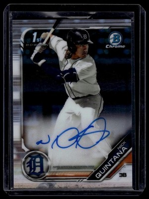 2019 Bowman Draft #CDA-NQ Nick Quintana Chrome Draft Pick Auto #/50