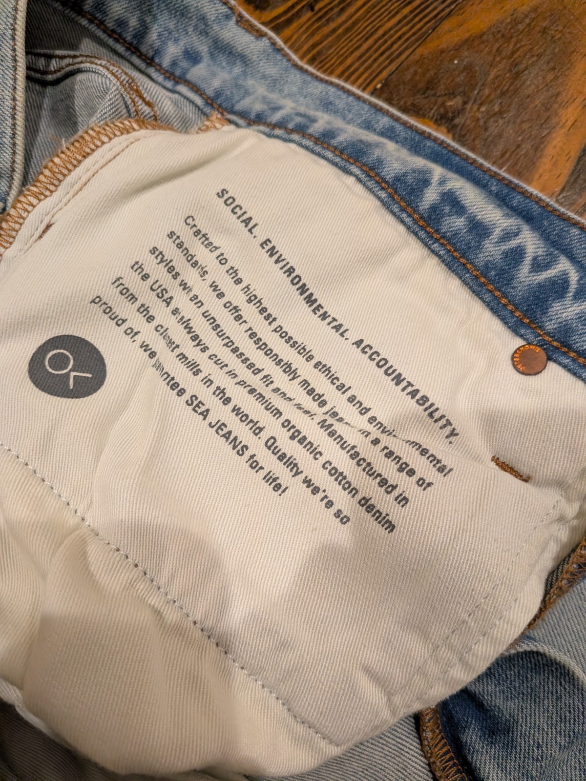 Outerknown SEA The Cove Slim Fit Worn Bay Mens 30x32 Blue Denim Jeans New