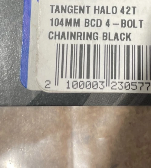 Nuevo plato Tangent Halo 42 dientes 104 mm 4 pernos (negro) Foto 2 de 2